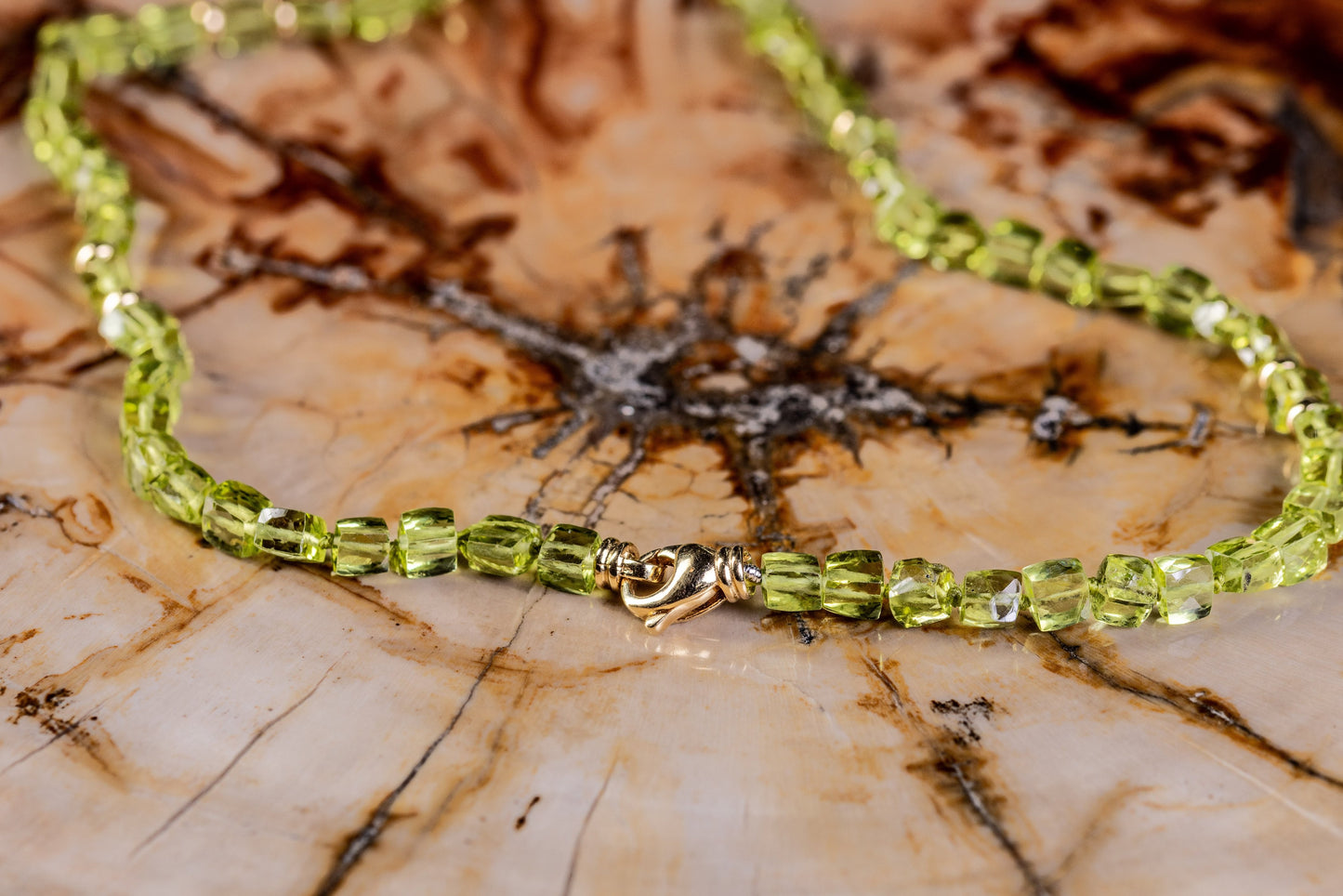 Peridot Yellow Gold Necklace - alternate view 2