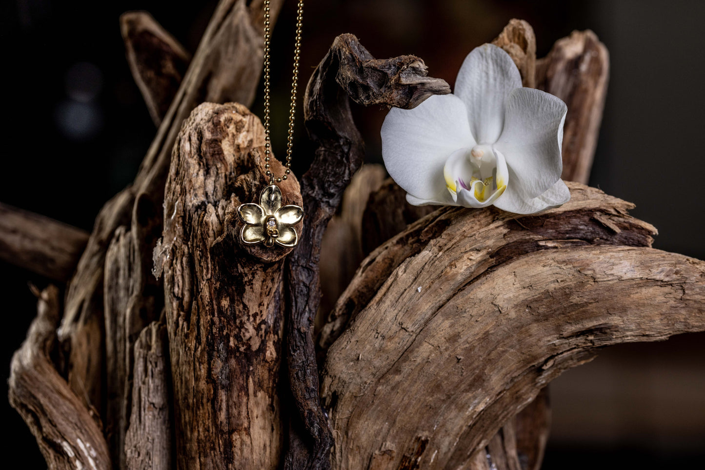 Silver Orchid Macrame Bracelet