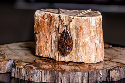 Boulder Opal Yellow Gold Pendant