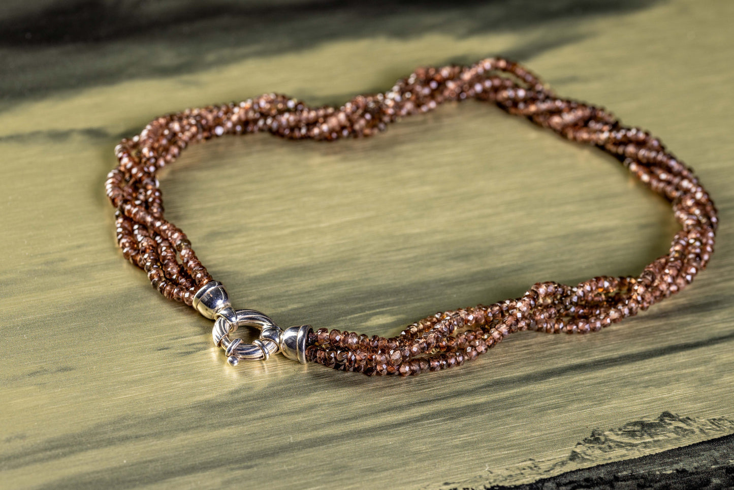 Hessonite (Garnet) Silver Necklace