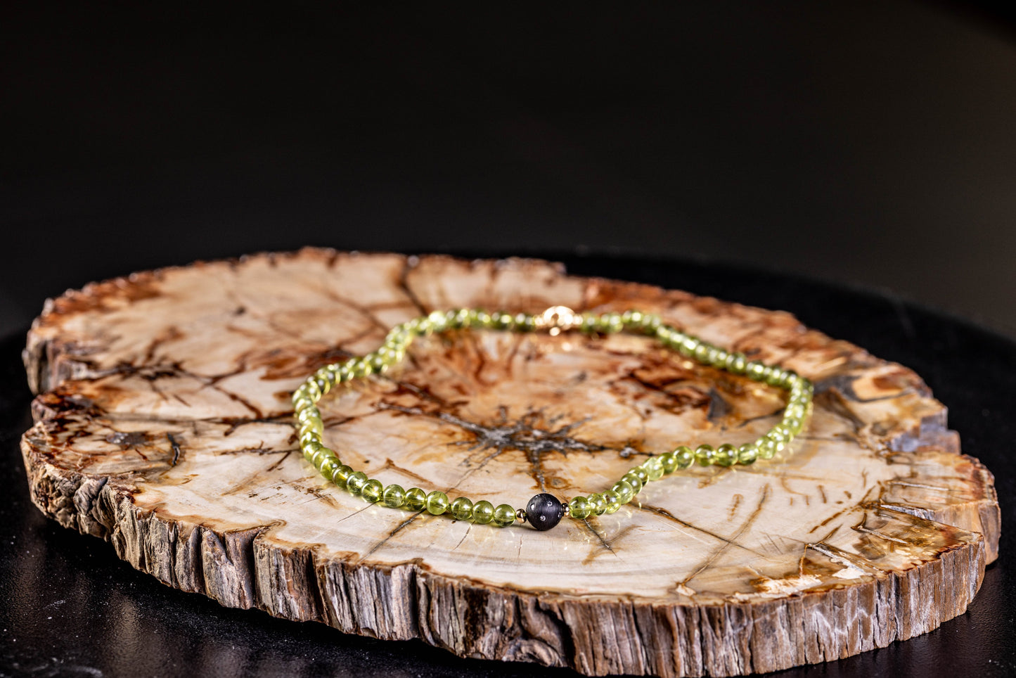 Peridot Carbon Diamonds Yellow Gold - alternate view 2