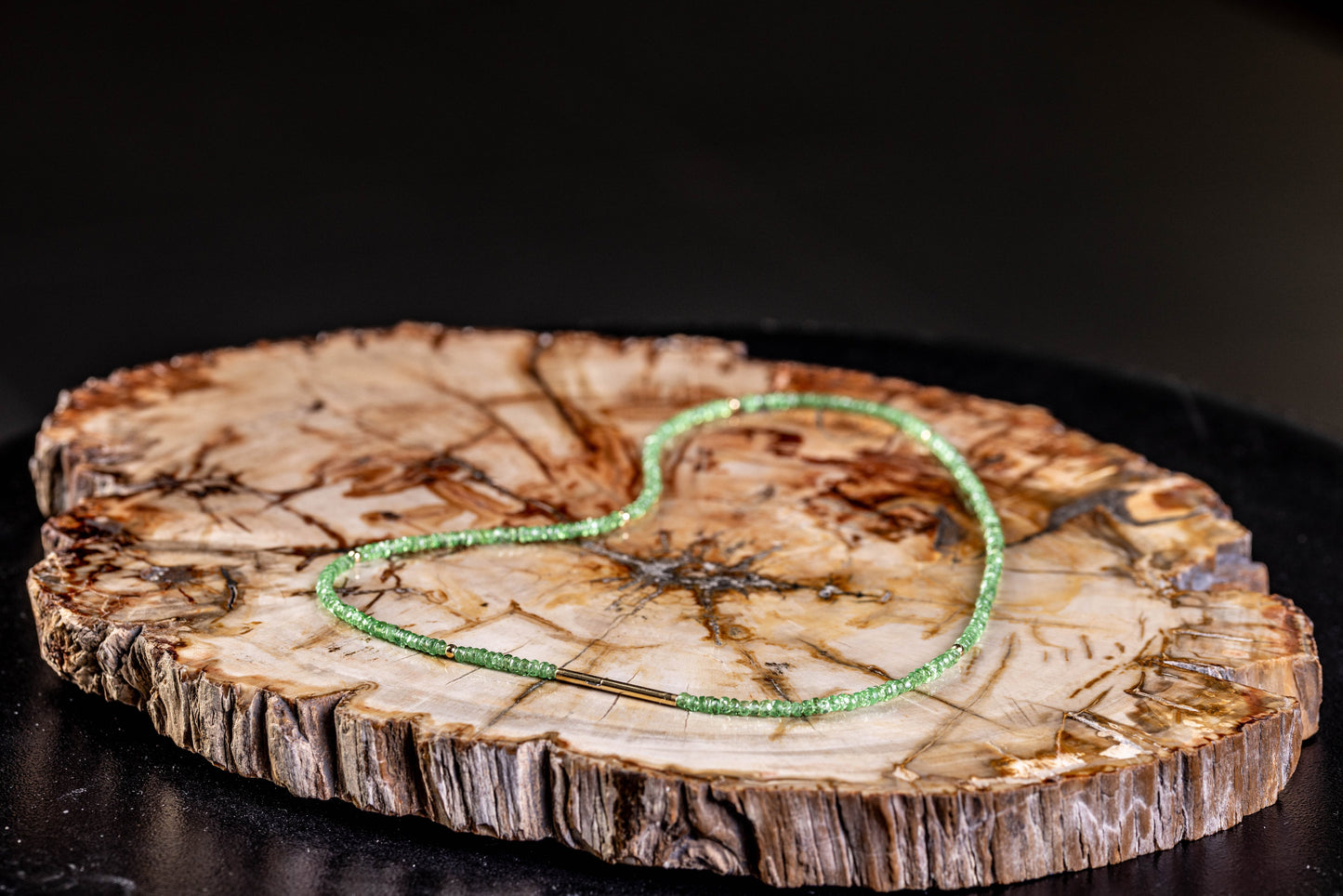 Tsavorite Yellow Gold Necklace