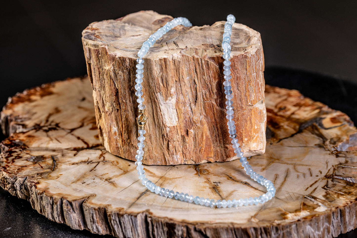 Aquamarine Yellow Gold Necklace
