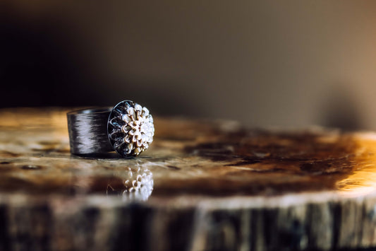 corbon, silver, mother of pearl