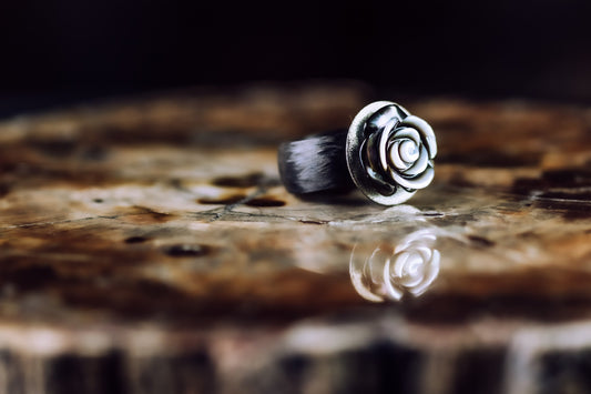 carbon, silver, mother of pearl