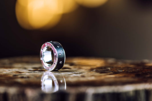 carbon, silver, white and black diamonds