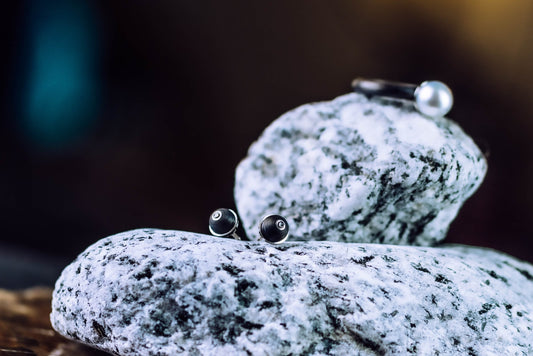 earrings, carbon, white gold, pink diamonds