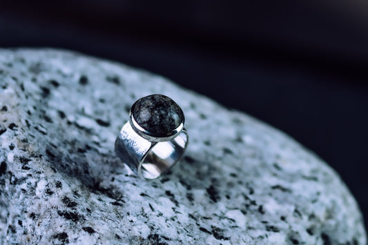 silver, swiss stone, ring