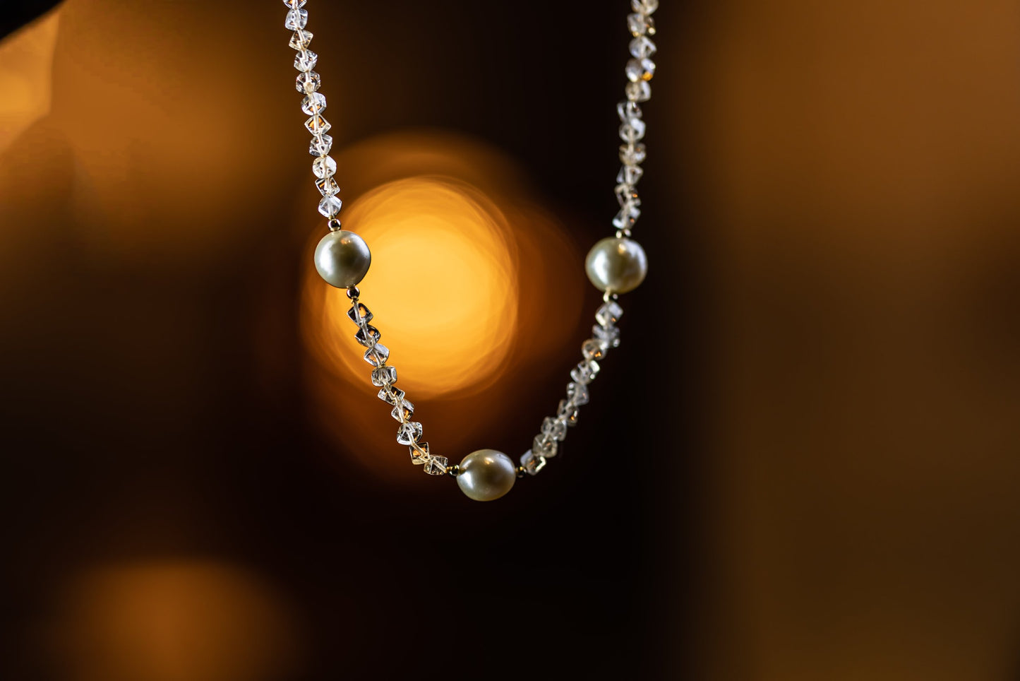 necklace, citrine, saltwater pearls, yellow gold