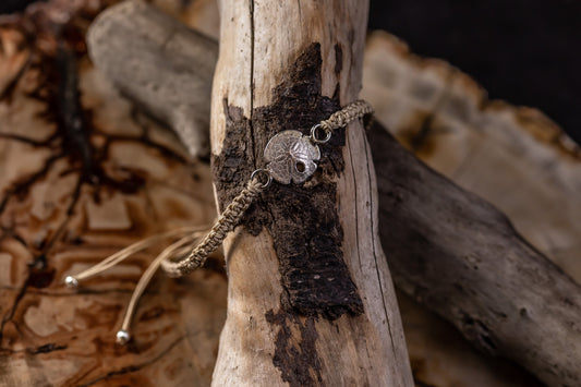 bracelet, makrame, silver