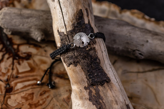 bracelet, makrame, silver